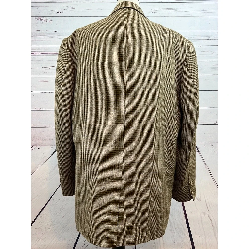 Oscar de la Renta Blazer Sport Coat 42R 42 Regular 100% Wool Herringbone Lined